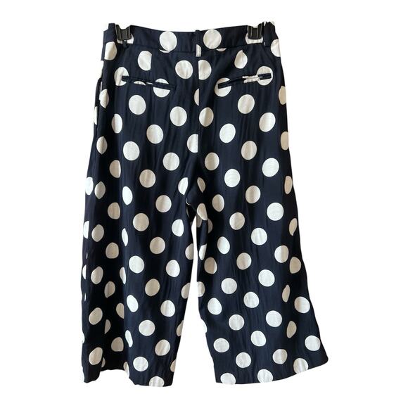 iROO Pants Womens 38 US 6-8 Blue Polka Dot Culottes Cropped Wide Leg Lagenlook - Picture 11 of 12